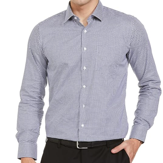 Van Heusen Men's Slim Fit Checkered 100% Cotton Formal Shirt
